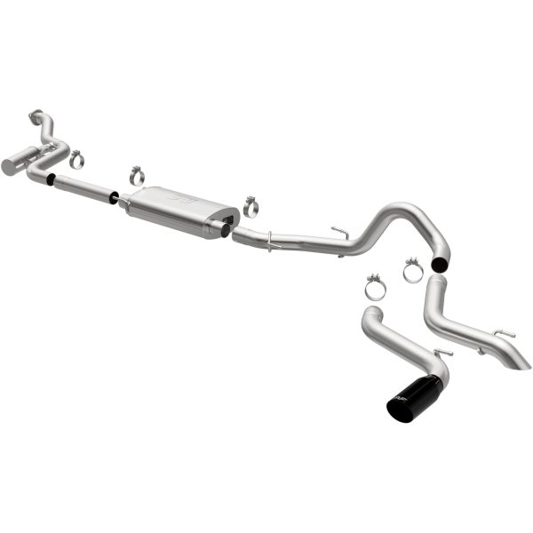 MAGNAFLOW 19678 Exhaust System Cat-Back, Overland Series, For 2024 Toyota Tacoma 2.4L, Includes High Clearance Exhaust Tip and 4 INCHBlack Chrome Tip