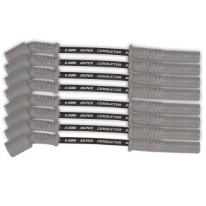 MSD 33823 WIRESET BLK GM GEN V LT, Pre Assembled; Black; 8-1/2 Millimeter; Silicone and Synthetic; Helically Wound Copper Alloy Conductor With Ferro-Magnetic Impregnated Center Core; 45 Degree Spark Plug Boots