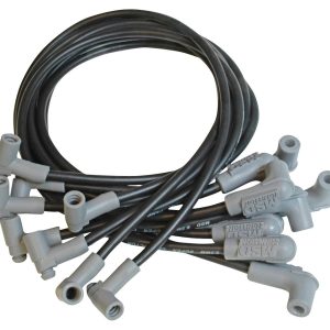MSD 35593 WIRE SC BLK CHVE W/HEI, Pre Assembled; Black; 8-1/2 Millimeter; Silicone and Synthetic; Helically Wound Copper Alloy Conductor With Ferro-Magnetic Impregnated Center Core; 90 Degree Spark Plug Boots
