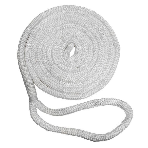 NEW ENGLAND ROPES C5050-24-00050 3/4 INCH DOUBLE BRAID DOCK LINE - WHITE - 50