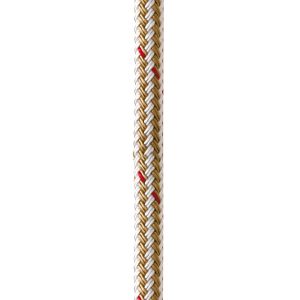 NEW ENGLAND ROPES C5059-12-00015 3/8 INCH X 15FT NYLON DOUBLE BRAID DOCK LINE - WHITE/GOLD W/TRACER