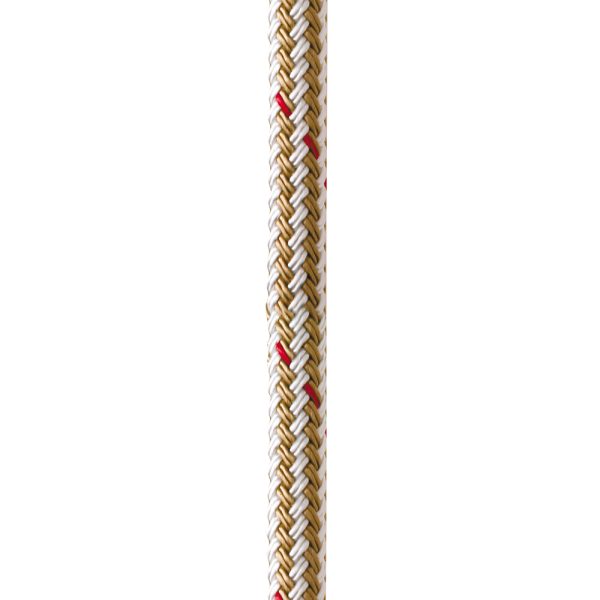 NEW ENGLAND ROPES C5059-16-00035 1/2 INCH X 35FT NYLON DOUBLE BRAID DOCK LINE - WHITE/GOLD W/TRACER