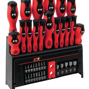 PERFORM TOOL W1727 39PC SCREWDRIVER SET W/ R, Screwdriver Set; Red/ Black Handle; Magnetic Tips