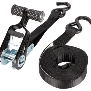 PERFORM TOOL W1873 4Pk 1-Inch X 15FT Tie Down Straps SecureX - Heavy Duty Ratchet Straps for Securing Cargo, ATVs, Motorcycles, and More