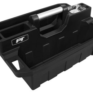 PERFORM TOOL W88995 Tool Tray; With 2 Caddy Compartments; Plastic; Anodized Aluminum Handle; With Tape Measure Dock and Removable Magnetic Parts Tray
