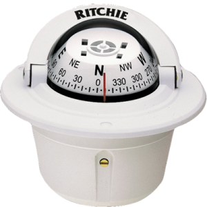 RITCHIE F-50W Compass, Flush Mount, 2.75 INCH Dial, White