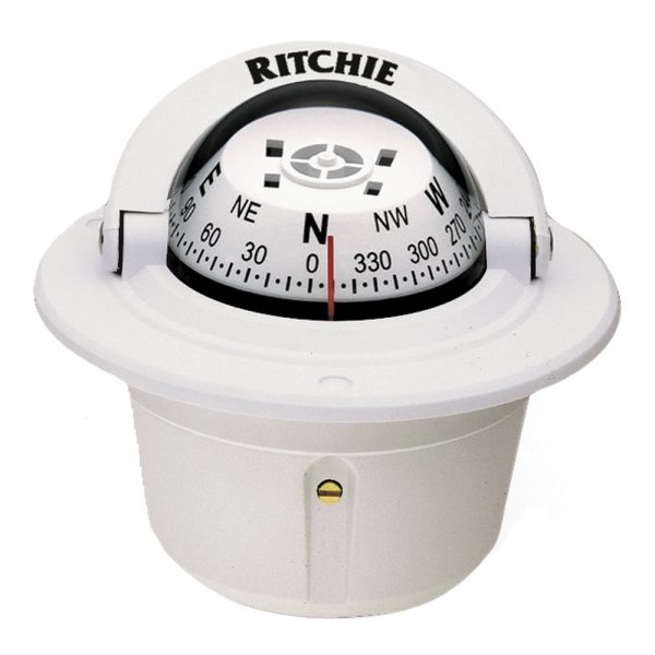 RITCHIE F-50W EXPLORER COMPASS - FLUSH MOUNT - WHITE