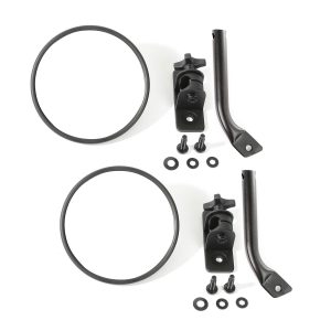 RUGGED RIDGE 11025.21 Stubby Trail Mirror, Round Pair, Textured Black Fits 1997-2018 Jeep Wrangler
