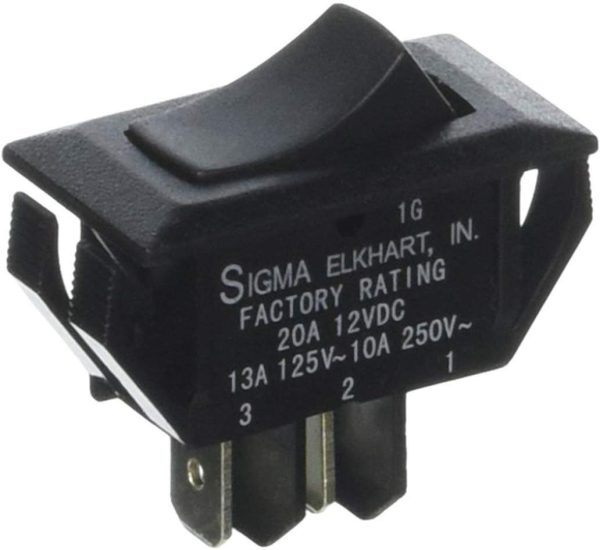RV DESIGNER S321 Collection Rocker Switch 10A Mom On/Off, Black