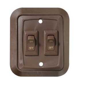 RV DESIGNER S655 Collection Wall Plate Switch Double On/Off, Brown, 3.53 Inches x 3 Inches