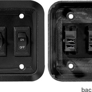 RV DESIGNER S660 Multi Purpose Switch; Use For Lighting Control/ Entry Steps/ Appliance; Wall Plate Switch; Triple; Single Pole Single Throw (SPST); Rocker; Black; 3.53 Inch x 4 Inch; Non-Lighted; With Raised Bezel And Plate