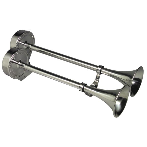 SCHMITT & ONGARO 10028 ONGARO DELUXE SS DUAL TRUMPET HORN - 12V