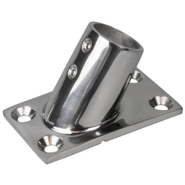 SEA-DOG 281601-1 RAIL BASE FITTING RECTANGULAR BASE 60°316 STAINLESS STEEL - 1-7/8 INCH X 3-1/4 INCH - 1 INCH OD