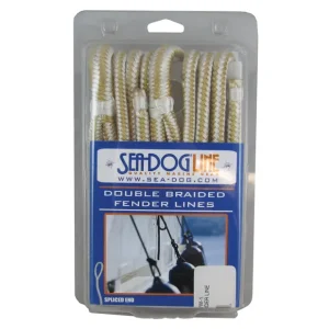 SEA-DOG 302106006G/W-1 Double Braided Fender Line, 1/4 INCH / Gold/White