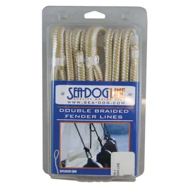 SEA-DOG 302106006G/W-1 Double Braided Fender Line, 1/4 INCH / Gold/White