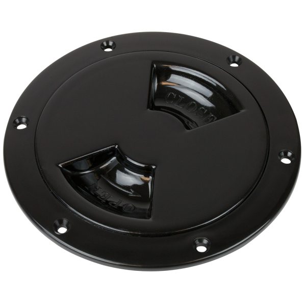 SEA-DOG 336155-1 SMOOTH QUARTER TURN DECK PLATE - BLACK - 5 INCH