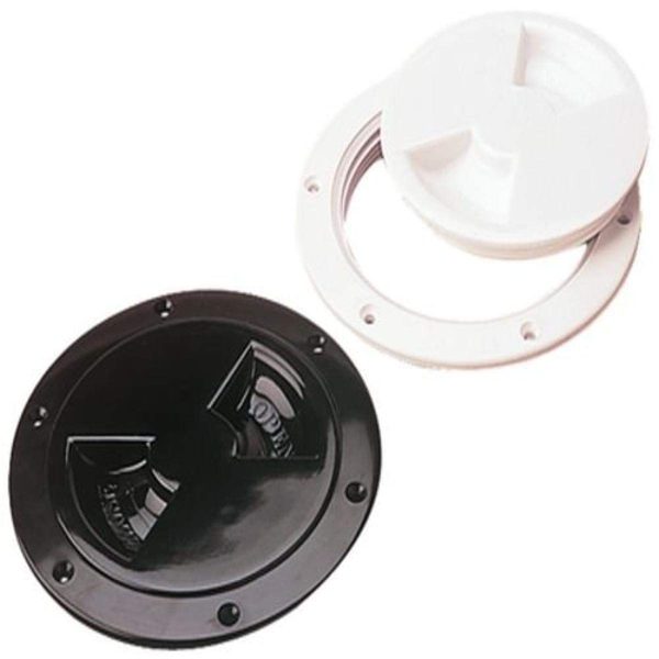 SEA-DOG 337140-1 Screw Out Deck Plate, 4-7/16 INCH / White