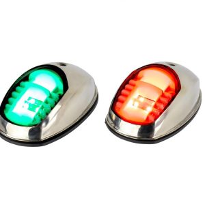 SEA-DOG 400070-1 Navigation Light; Port And Starboard Light; Bi-Color Side Light - Red & Green; Set of 2; 2-1/4 Inch Width x 3-7/8 Inch Depth x 1-7/8 Inch Height Housing; LED; 12 Volt DC; 304 Stainless Steel