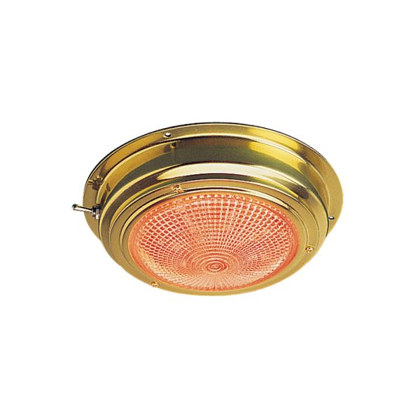 SEA-DOG 400358-1 BRASS LED DAY/NIGHT DOME LIGHT - 5 INCH LENS