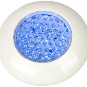 SEA-DOG 401647-1 PLASTIC COURTESY LIGHT - LED, For Interior Use Only; Blue LED; 9 Ampere Per LED/ 12 Volt DC; 3 Lumens; Round; 3-1/8 Inch Diameter; Corrosion Resistant; White; Plastic; Single