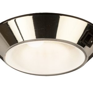 SEA-DOG 401755-1 CHROME PLASTIC LED DOME LIGHT 4 INCH DAY/NIGHT - CLEAR/RED BULB