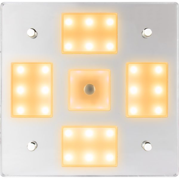 SEA-DOG 401840-3 SQUARE LED MIRROR LIGHT W/ON/OFF DIMMER - WHITE & BLUE