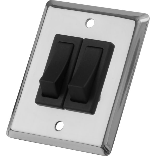 SEA-DOG 403020-1 DOUBLE GANG WALL SWITCH - STAINLESS STEEL