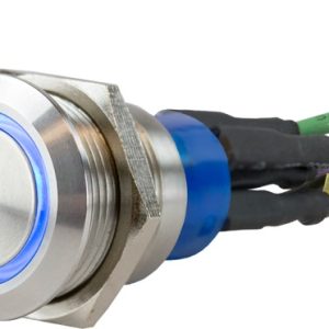 SEA-DOG 403063-1 STAINLESS PUSH ON/OFF SWITCH, SPST On/ Off Switch; 1.5 Ampere; 10 To 24 Volt DC; IP65 Waterproof; Blue LED Indicator; Corrosion Resistant; 7/8 Inch Depth; 304 Stainless Steel