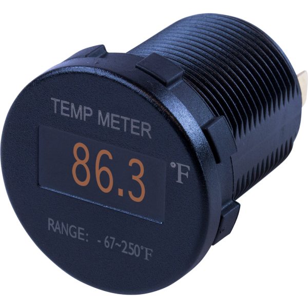 SEA-DOG 421610-1 ROUND OLED TEMPERATURE METER FAHRENHEIT W/6FT LEAD