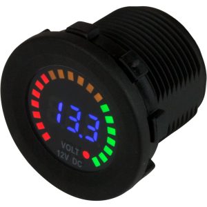 SEA-DOG 421617-1 ROUND VOLTAGE METER DC - 5V-15V W/RAINBOW DIAL