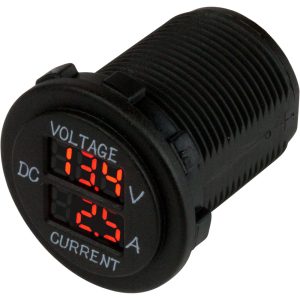SEA-DOG 421625-1 ROUND VOLTAGE & AMP METER - 6V-30V & 0 AMP - 10 AMP METER