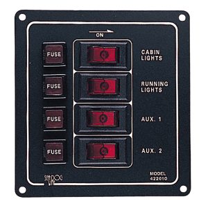 SEA-DOG 422010-1 ALUMINUM SWITCH PANEL - VERTICAL - 4 SWITCH