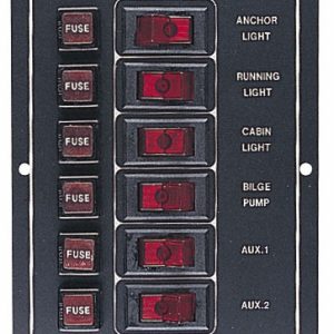 SEA-DOG 422110-1 ALUMINUM SWITCH PANEL VERTICAL - 6 SWITCH