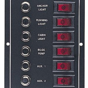 SEA-DOG 422800-1 ALUMINUM CIRCUIT BREAKER PANEL - 6 CIRCUIT