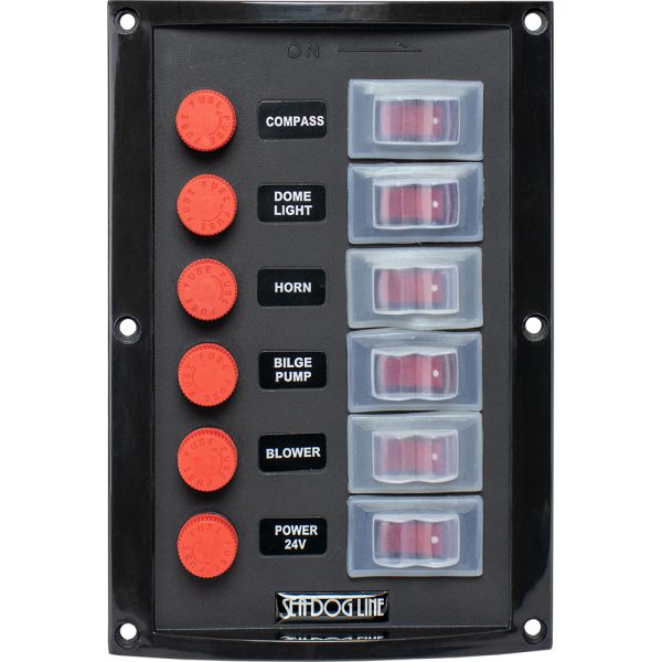 SEA-DOG 424116-1 SPLASH GUARD SWITCH PANEL VERTICAL - 6 SWITCH