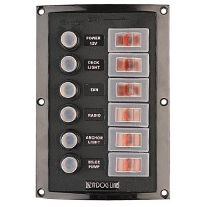 SEA-DOG 424806-1 SPLASH GUARD CIRCUIT BREAKER PANEL - 6 CIRCUIT