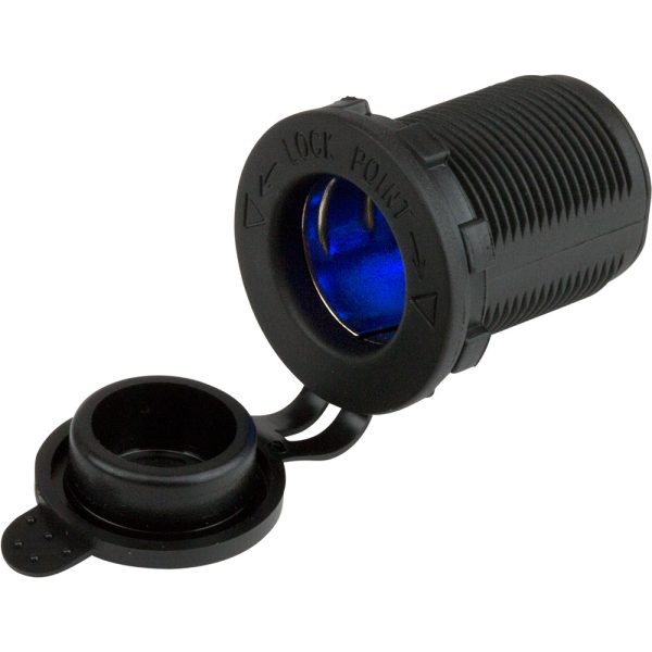 SEA-DOG 426127-1 ROUND 12V POWER SOCKET W/BLUE LEDS