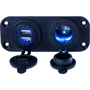 SEA-DOG 426505-1 DOUBLE USB & POWER SOCKET PANEL