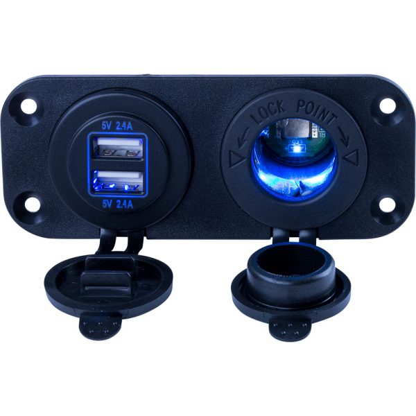 SEA-DOG 426505-1 DOUBLE USB & POWER SOCKET PANEL