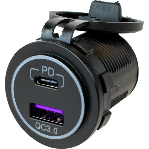 SEA-DOG 426510-1 USB 3.0 & USB-C POWER SOCKET W/OUT LIGHT
