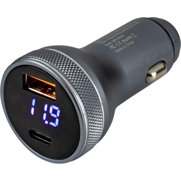 SEA-DOG 426514-1 ROUND USB & USB-C POWER PLUG W/VOLTMETER