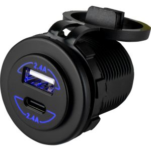 SEA-DOG 426516-1 ROUND DUAL USB C/USB A SOCKET