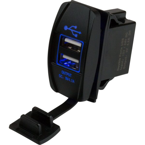 SEA-DOG 426520-1 DUAL USB ROCKER SWITCH STYLE POWER SOCKET