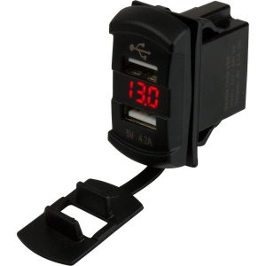 SEA-DOG 426527-1 DUAL USB ROCKER SWITCH STYLE VOLTMETER W/HIDDEN DISPLAY