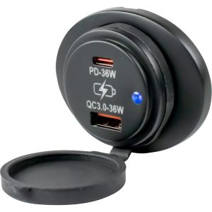 SEA-DOG 426535-1 SURFACE MOUNT OVAL USB 3.0 & USB-C POWER SOCKET