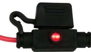 SEA-DOG 445097-1 INLINE FUSE HOLDER - ATM UP TO, ATM Mini Style Inline Fuse; LED Indicator; For Use With 445002 To 445030 ATM Mini Style Fuses; 6 Inch 12 Gauge Wire; 30 Ampere; Spade Terminal; Without Fuse; IP67 Waterproof; PVC; Single
