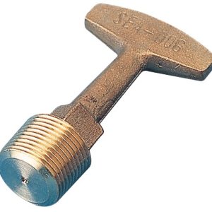 SEA-DOG 520047-1 REPLACEMENT PLUG W/HANDLE F/, Garboard T-Handle Drain Plug; 3/4 Inch NPT Tapered Threaded Plug; Brass