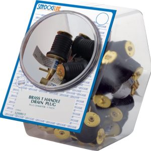 SEA-DOG 520080-5 BRASS TEE HANDLE DRAIN PLUG, T-Handle Drain Plug; 1 Inch Diameter; Brass/ Nitrile Rubber; Pack Of 30