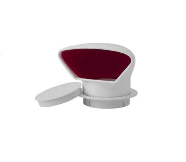 SEA-DOG 727130-3 3PVC LOW PROFILE PREMIUM COWL, Low Profile Cowl Vent; 3 Inch Diameter; Red/ White; PVC; With Snap-On Deck Plate And Cover