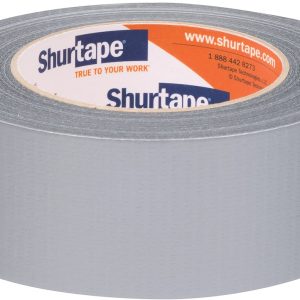 SHURTAPE 120954 PC 006 SIL-48MM X 55M-24 RLS, Economy Grade; Used For Packaging/ Bundling/ Sealing/ Repairing/ Holding And Waterproofing Applications; 1.88 Inch Width X 60 Yards Length; Silver; Rubber Adhesive With Polyethylene Film Backing; Single